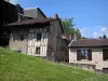 Limoges - Casas, casas de enxaimel e gramados com flores