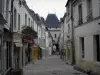Loches - Straat in de oude stad, waar zich huizen, wat leidt tot de deur van de Cordeliers
