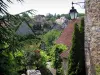 Loubressac - Poste de luz, casas y árboles