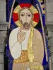 Lourdes - Domaine de la Grotte (sanctuaires, cité religieuse) : mosaïque de la façade de la basilique Notre-Dame du Rosaire