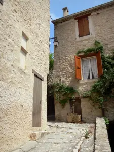 Lurs - Narrow street and stone houses of the village