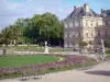 Luxembourg garden - Luxembourg palace, lawns, flowerbeds and garden chairs