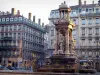 Lyon - Península: edifícios e fonte na Place des Jacobins