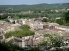 Mane - Toits de maisons du village provençal et paysages environnants