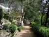 Marqueyssac花园 - 悬崖步道：绿树成荫的公园走道