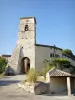 Marsanne - Belfry of the old village pierced by a door and old wash house