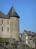 Mayenne - Kasteel en huizen van de stad