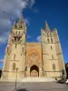 Mende - Glockentürme und Fassade der Kathedrale Notre-Dame-et-Saint-Privat