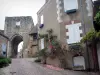 Mennetou-sur-Cher - Porte, rosiers grimpants et maisons de la cité médiévale