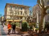 Menton - Small square of the old town decorated with plane trees