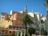 Menton - The old town, its Baroque church and tall houses with colourful facades