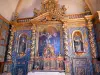 Montbrun-les-Bains - Binnen in de kerk: altaarstuk van Bernus