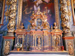 Montbrun les Bains - Interior da igreja: detalhe do retábulo de Bernus