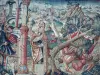 Montpezat-de-Quercy - Dentro de la iglesia de San Martín: Flamenco tapiz (tapiz de Flandes) episodio de la vida de San Martín - de pino milagro