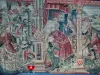 Montpezat-de-Quercy - Dentro de la iglesia de San Martín: Flamenco tapiz (tapiz de Flandes) episodio de la vida de San Martín - milagros de Tréveris