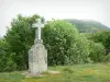 Monts du Cantal - Parc Naturel Régional des Volcans d'Auvergne : croix du col de Serre