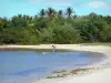 Le Moule - Baai en de zee met een beoefenaar van stand up paddle
