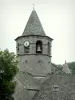 Nasbinals - Octagonal tower of the Sainte-Marie Romanesque church; in the heart of Lozèrian Aubrac