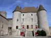 Nemours - Château médiéval de Nemours (château-musée) : façade du logis flanquée de tours rondes