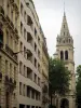 Neuilly-sur-Seine - Campanário da igreja de Saint-Pierre e fachadas da cidade