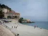 Nice - Colline du château et plage de galets de Nice