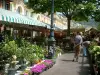 Niza - Nice: Famoso mercado de flores de Cours Saleya en el Viejo Nice