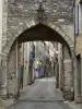 Olargues - Porte Neuve, rue bordée de maisons