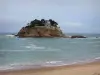 Paisagens costeiras da Bretanha - Costa Esmeralda: Ilha de Guesclin, mar e praia de areia