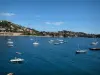 Paisagens da costa da Riviera Francesa - A península de Cap Ferrat, o mar e seus barcos