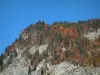 Paisagens de Savoy no outono - Montanha, com, árvores, em, outono