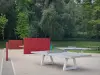 Parc départemental Georges-Valbon - Tables de ping-pong dans un cadre verdoyant