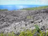 Parc National de La Réunion - Route des Laves : coulée volcanique dominant l'océan Indien