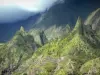 Parc National de La Réunion - Paysage sauvage et verdoyant le long de la route de Cilaos