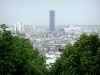 Park Belleville - Blick auf Paris und das Hochhaus Montparnasse, von dem Gipfel des Parks Belleville aus