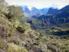 Parque Nacional da Reunião - Panorama do circo Mafate desde a subida até o passe do Taïbit