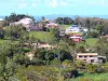 Parque Natural Regional da Martinica - Paisagem verde pontuada com casas