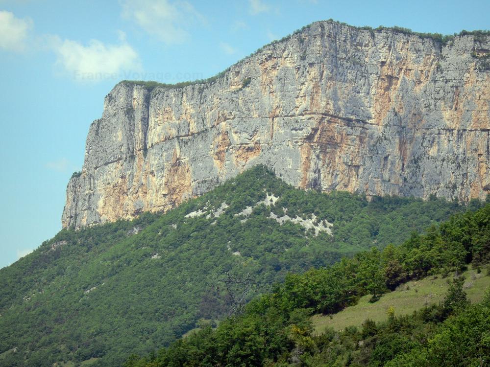El Parque Natural Regional de Vercors - Parque Natural Regional del Vercors: Macizo del Vercors acantilados (paredes rocosas) de las gargantas de la Bourne