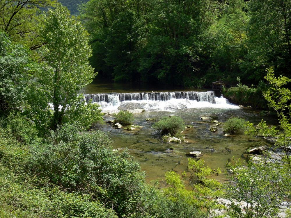 El Parque Natural Regional de Vercors - Parque Natural Regional del Vercors: Vercors macizo: Bourne río rodeado de árboles
