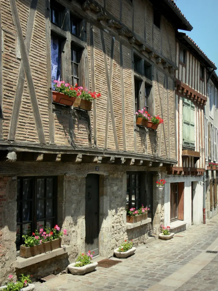 Parthenay - Facciate di case a graticcio della Rue de la Vau Saint-Jacques