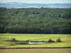 Paysages de la Bourgogne du Sud - Plan d'eau entouré de champs et forêt
