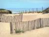 Paysages des Landes - Ganivelles à l'entrée d'une plage de sable d'Hossegor
