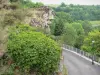 Peña de Carlat - Calle de abajo de la mesa de basalto