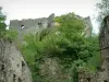 Penne - Bomen en de ruïnes van het kasteel (fort)