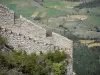 Peyrepertuse castle - Fortifications of Peyrepertuse and surrounding greenery