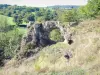 Pierre-Perthuis - Site van de doorboorde rots in een bosrijke omgeving
