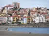 Guía de Pirineos Orientales - Banyuls-sur-Mer - Playa, Mar Mediterráneo y las fachadas de la ciudad