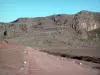 Piton do Forno - Estrada de floresta vulcânica, atravessando a planície de areias