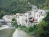 Pontaix - Old houses surrounded by greenery on the banks of the Drôme river