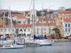 Port-Vendres - Vermilion coast: sailboats in the marina and facades of the town