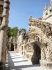 Postman Cheval's Ideal Palace - Palace terrace lined with sculptures